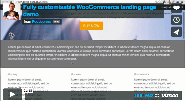 Video demo of a fully customisable WooCommerce landing page built with Canvas Page Builder