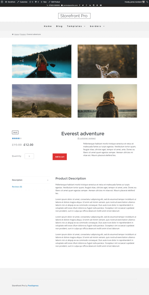 WooThemes Storefront gallery product layout