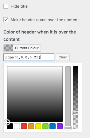 make storefront header transparent