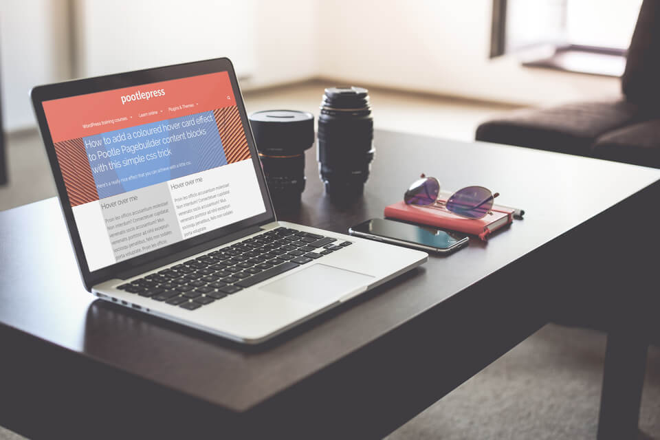 How to add a coloured hover card effect to Pootle Pagebuilder content blocks with this simple css trick