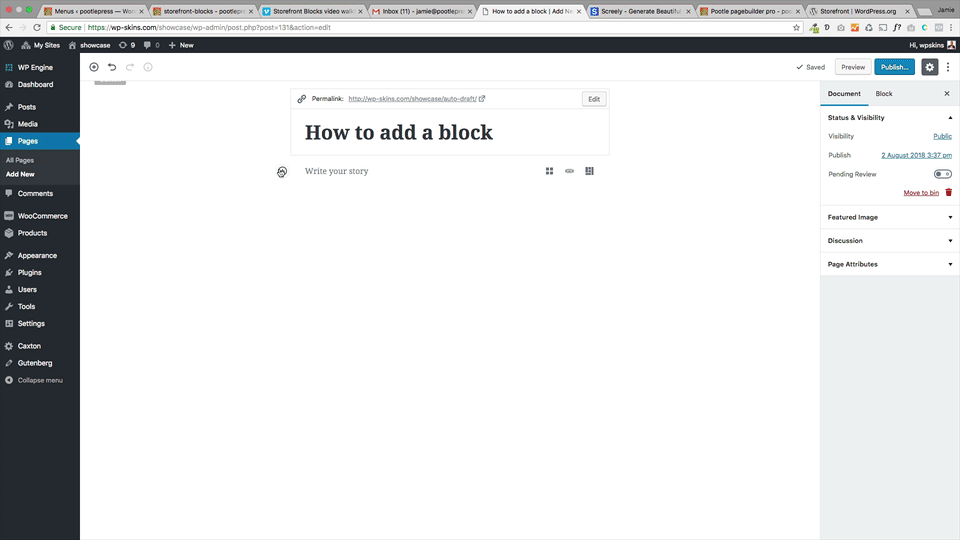 how to add a block