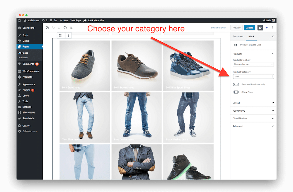 edit woocommerce category page
