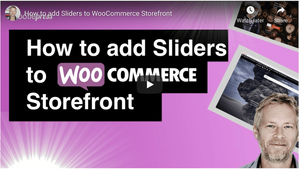 How to add Sliders to WooCommerce Storefront