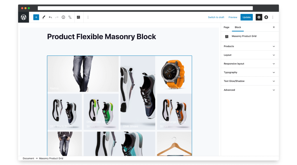 flexible masonry product grid