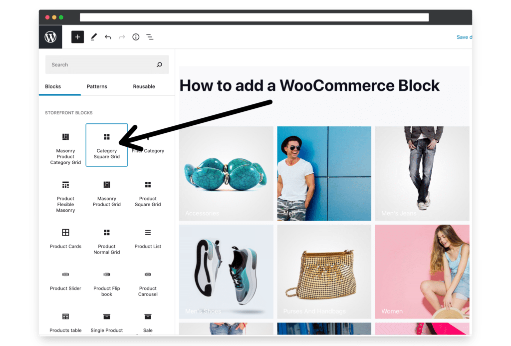 how to add a woocommerce block