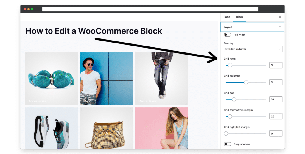 how to edit a woocommerce block