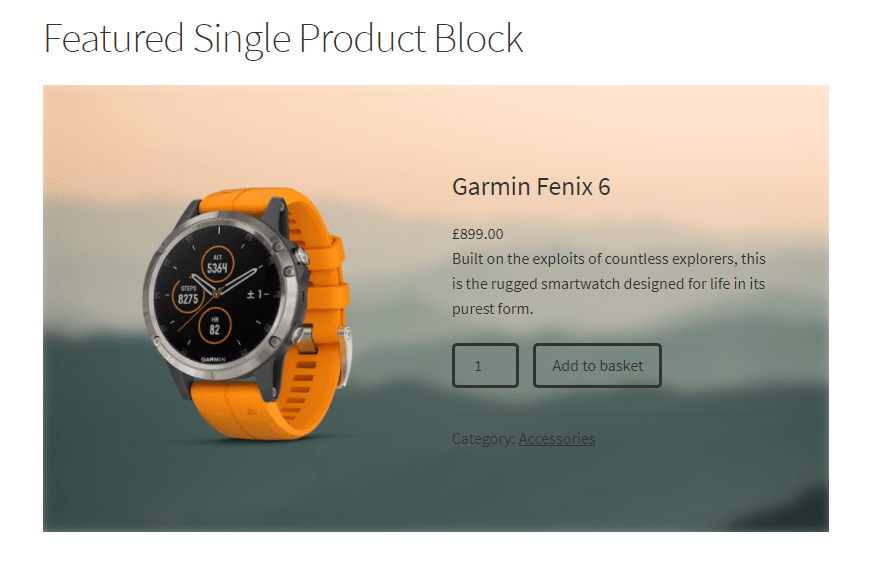 Featured product block