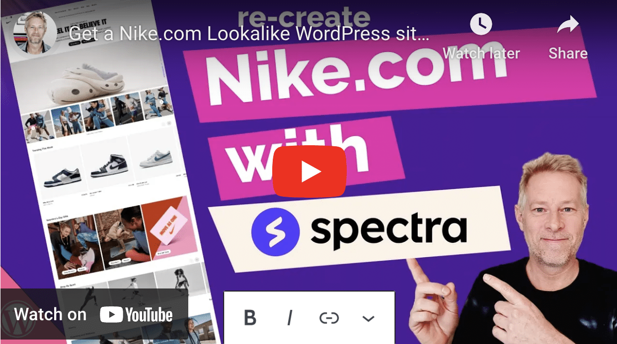 Can I recreate Nike.com with WordPress and Spectra in 30 minutes?