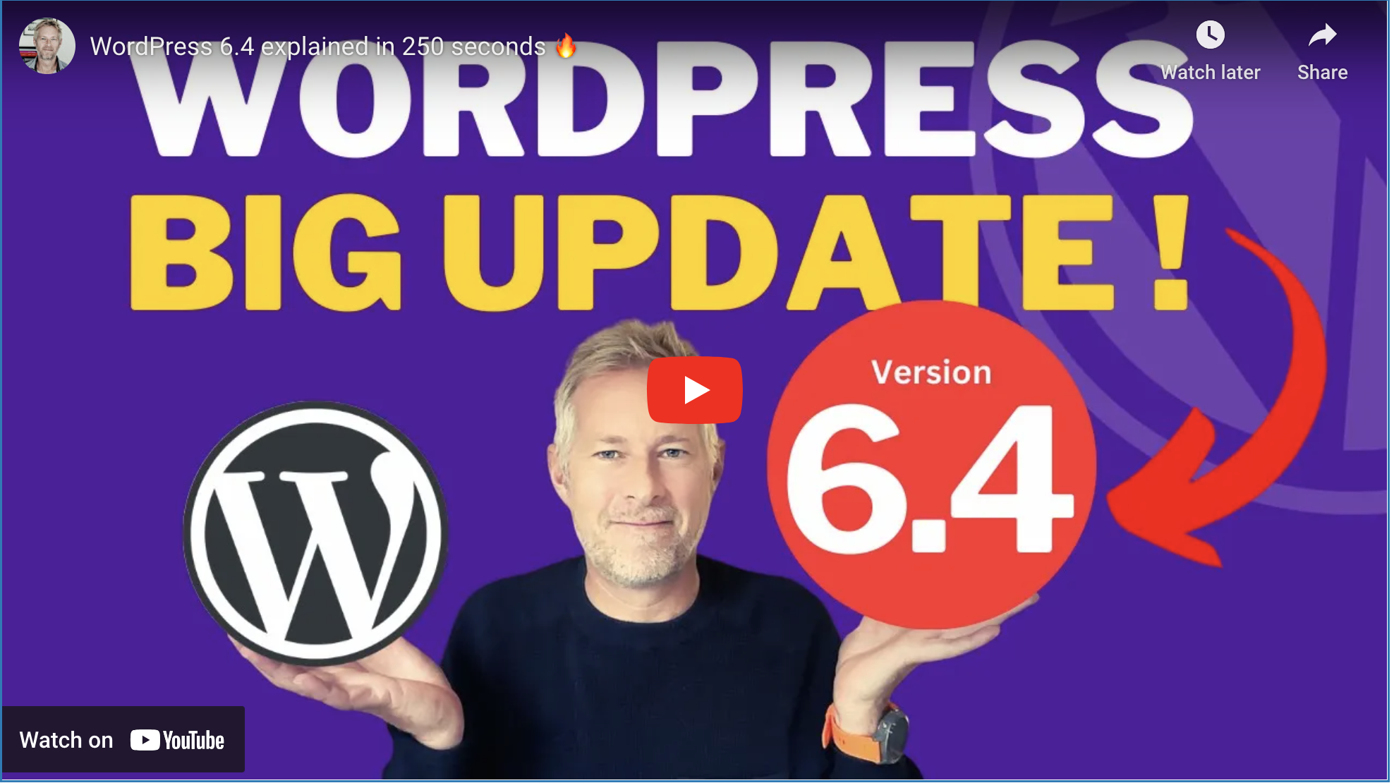 WordPress 6.4 explained in 250 seconds