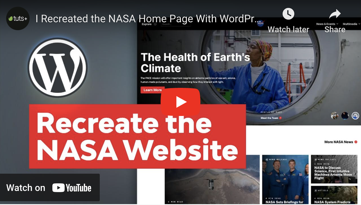 I Recreated the NASA Home Page With WordPress Blocks IN 30 MINS!