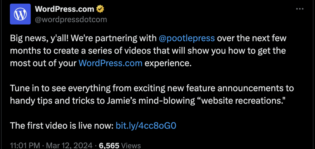 I've partnered with WordPress.com 1