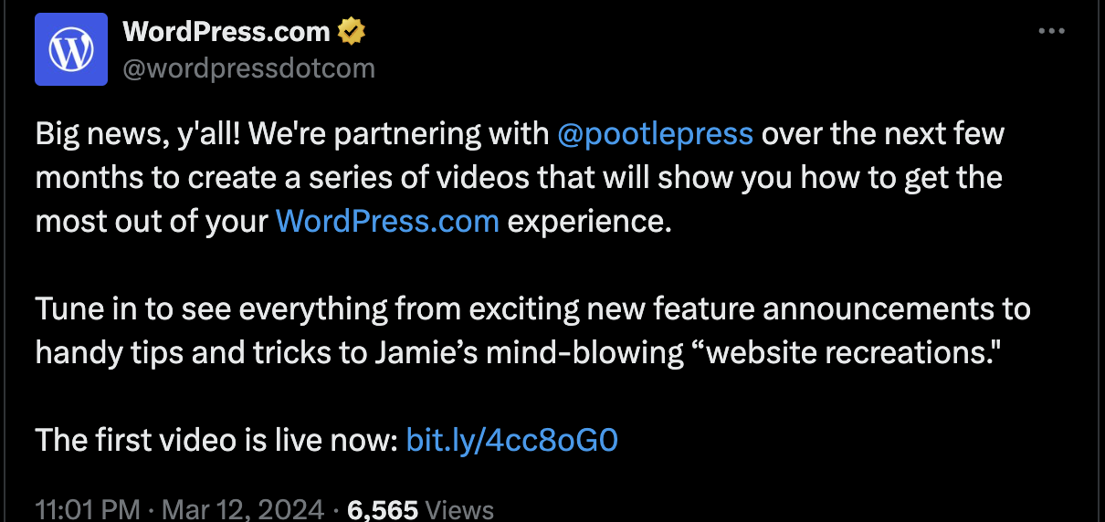 I’ve partnered with WordPress.com