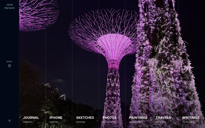 The homepage of jamiemarsland-wp.space.fast